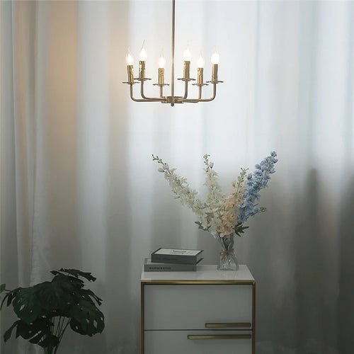 lustre moderne simple en fer avec lumière créative - vue 5 sur 8