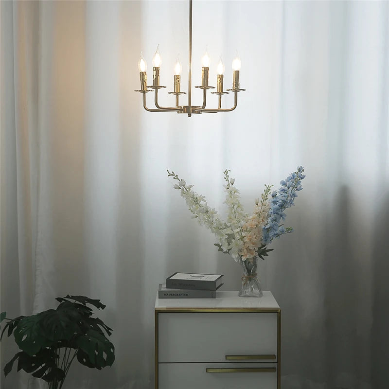 lustre moderne simple en fer avec lumière créative - vue 4 sur 8