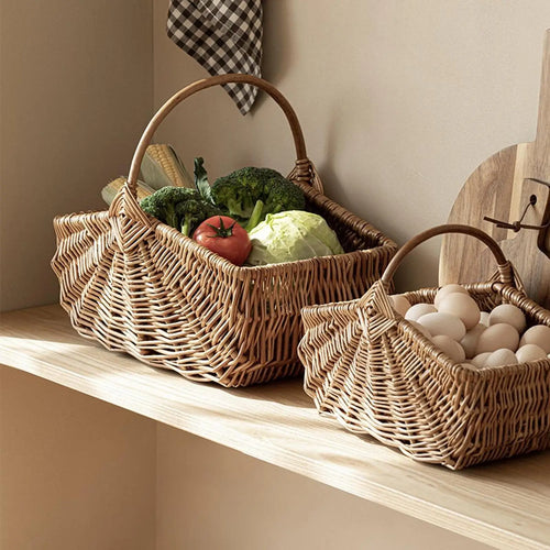 panier en osier pour pique-nique fruits légumes camping et fêtes - vue 2 sur 7