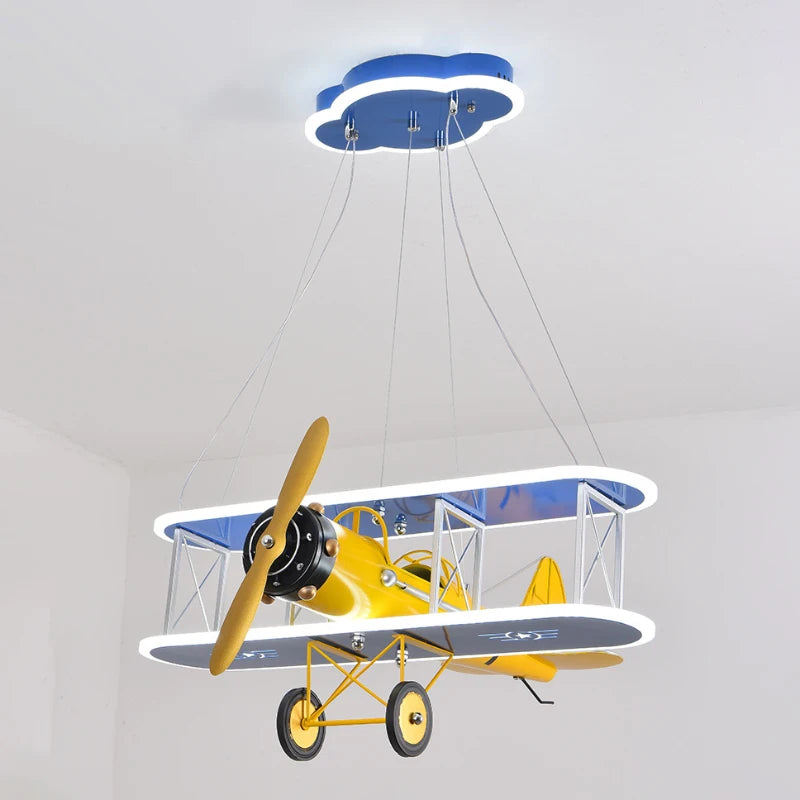 lustre créatif avion hélicoptère pour chambre enfant moderne - vue 6 sur 9