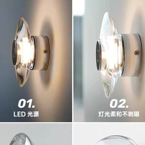 applique murale led en cristal pour décoration intérieure élégante - vue 3 sur 6