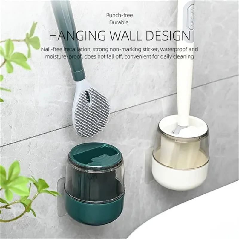 brosse de toilette à long manche avec support pour nettoyage efficace - vue 1 sur 8