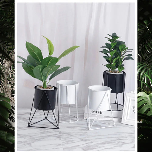 support en métal pour pots de fleurs d'intérieur simple - vue 6 sur 6