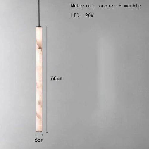 lustre cylindrique en marbre naturel avec cordon réglable 3000k