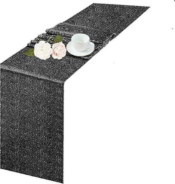 Chemin de table paillettes dorees argentees rose festif