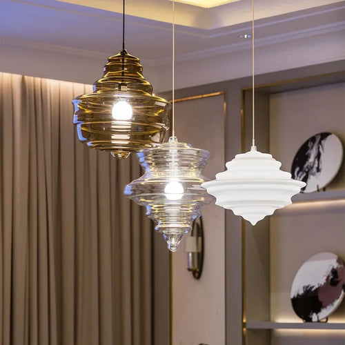 lampe suspendue en verre design moderne pour bars et cafés - vue 2 sur 12