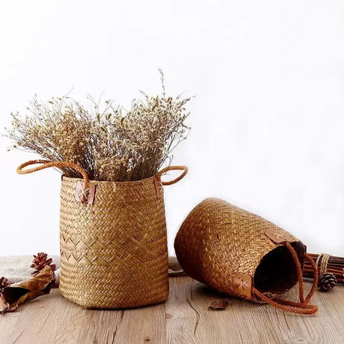 panier de rangement rotin tissé pour fleurs et cadeaux - vue 4 sur 8