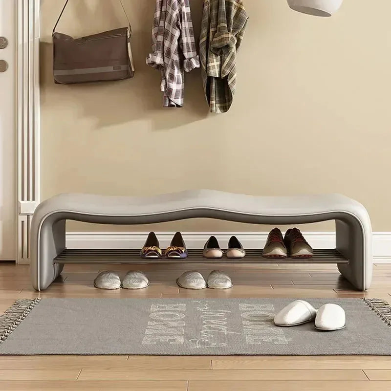 banc de rangement minimaliste pour chaussures avec siège design - vue 5 sur 12