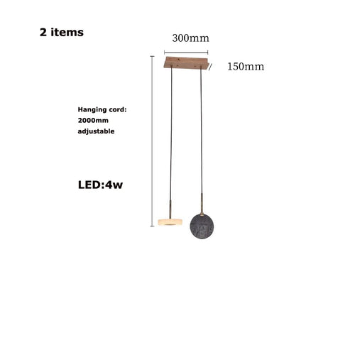 lustre suspendu en bois naturel ou marbre doré avec éclairage led - vue 11 sur 11