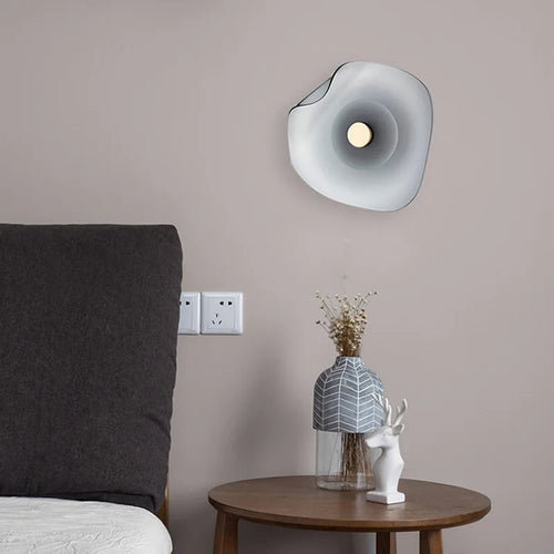 Applique murale ronde en verre gris - vue 7 sur 6