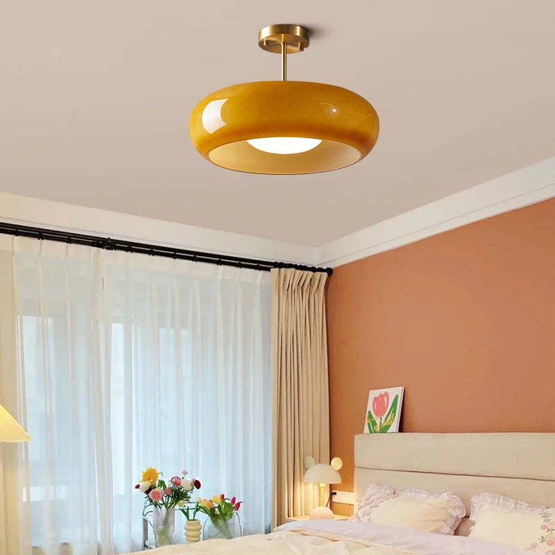 plafonnier moderne nordique en verre led iwhd - vue 3 sur 20