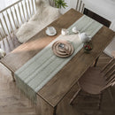 Chemin de table bohème coton lin pompons tissés