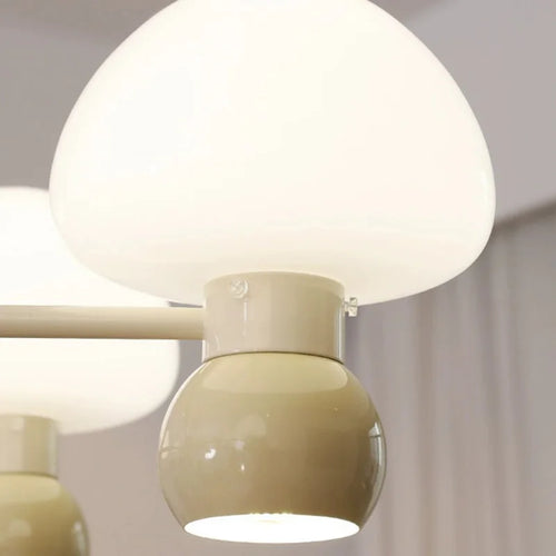 suspension moderne en verre réglable en métal blanc - vue 6 sur 9