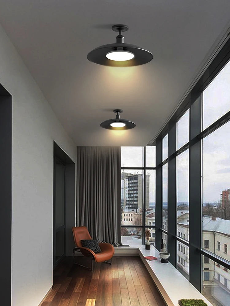 plafonnier led rétro ovni pour éclairage extérieur jardin balcon cour - vue 5 sur 10