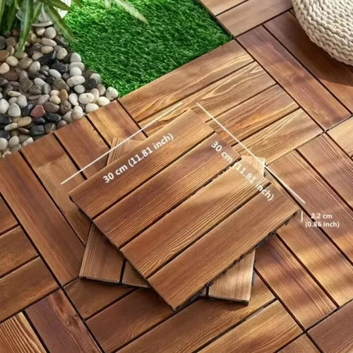 Parquet extérieur clipsable antidérapant imperméable effet bois - vue 4 sur 6
