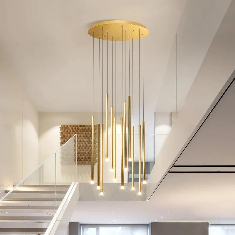 lustre escalier minimaliste moderne duplex rotatif personnalité créative - vue 2 sur 12