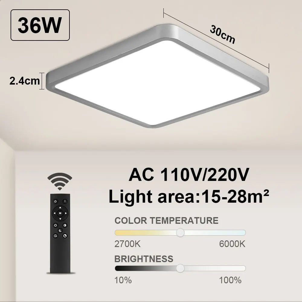 Tuya Smart LED plafonnier App commande vocale Alexa Google télécommande plafonniers carrés salon chambre éclairage - vue 17 sur 22