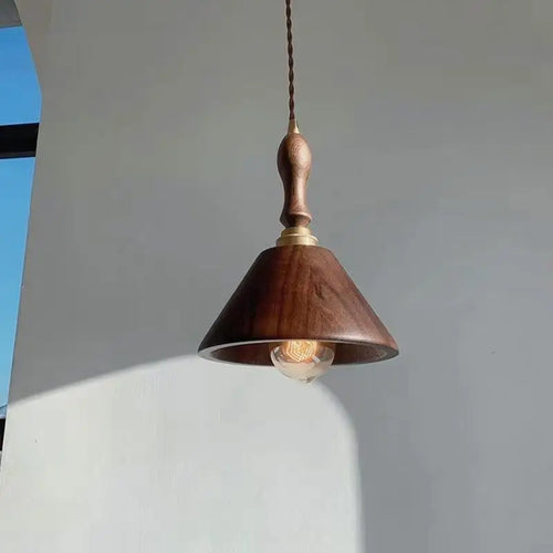 lustre en bois massif style japonais pour intérieur élégant - vue 2 sur 7