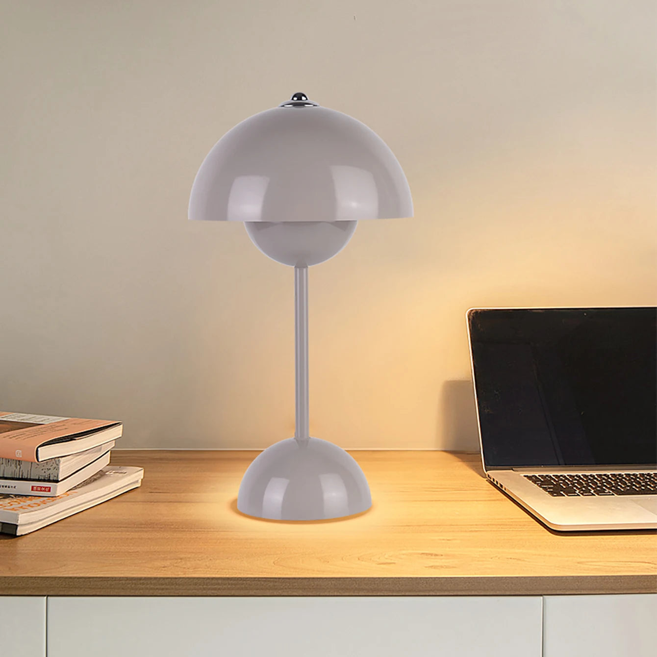 Lampe de table led nordique interrupteur tactile supérieur lampe de table de chargement USB lampe de champignon de bourgeon de fleur lampe de table décorative de table de chevet - vue 5 sur 14