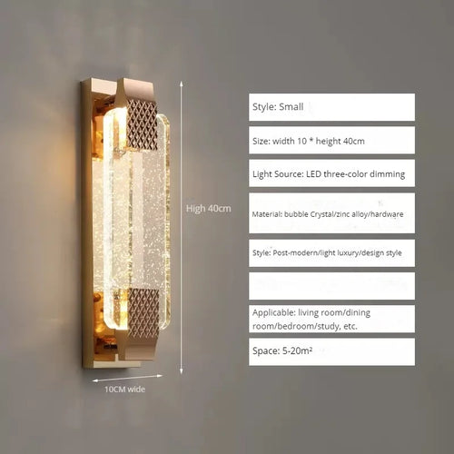 applique murale led bulle cristal moderne luxe décoration - vue 13 sur 16