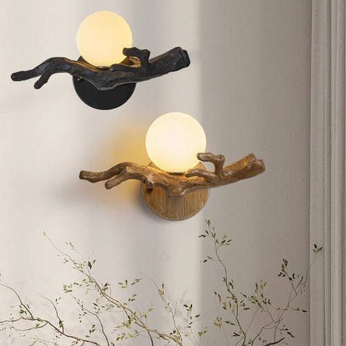 Applique murale LED Vintage en forme de branche d'arbre en résine - vue 2 sur 10