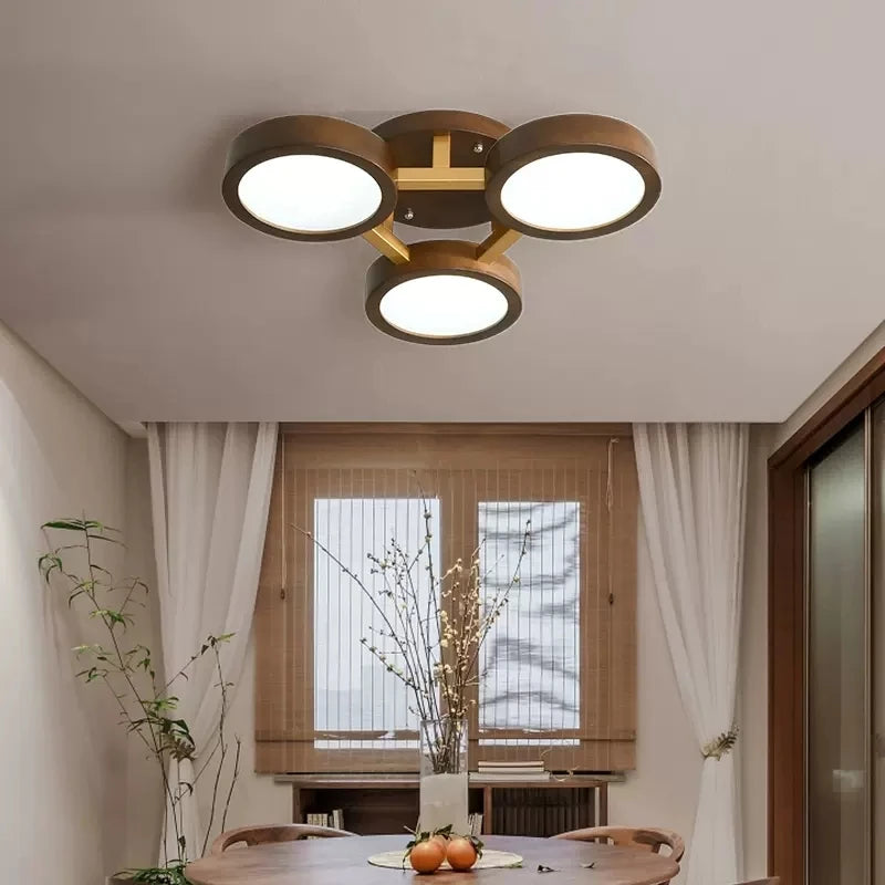 lustre led moderne en bois pour décoration intérieure élégante - vue 2 sur 9