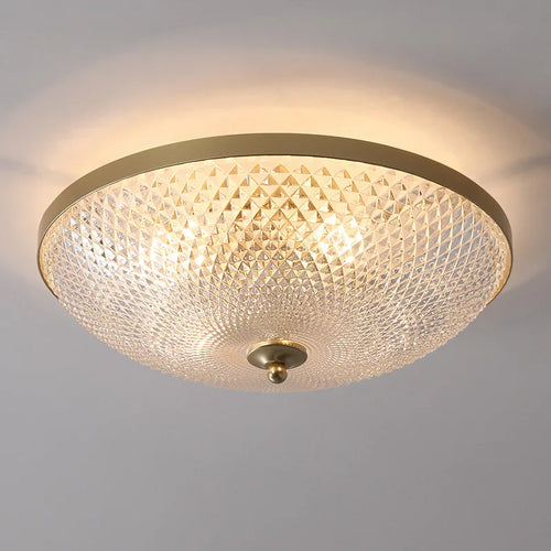 plafonnier en cuivre et verre pour décoration loft moderne - vue 2 sur 7