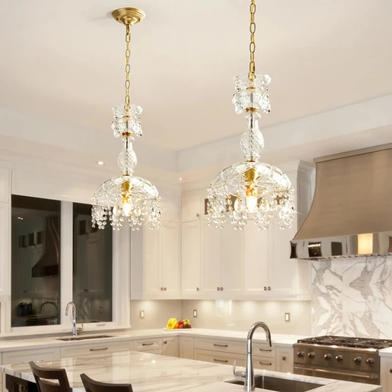 lustre rétro en cristal pour décoration intérieure élégante - vue 3 sur 7