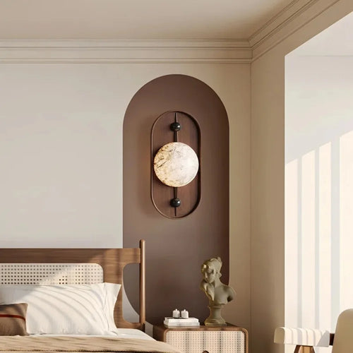 applique murale led design rétro en marbre pour décoration moderne - vue 5 sur 7