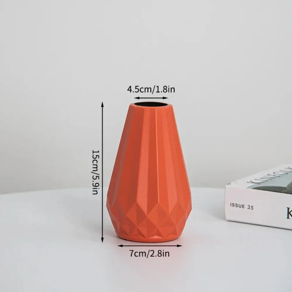 vase à fleurs en diamant style nordique moderne en plastique - vue 4 sur 9