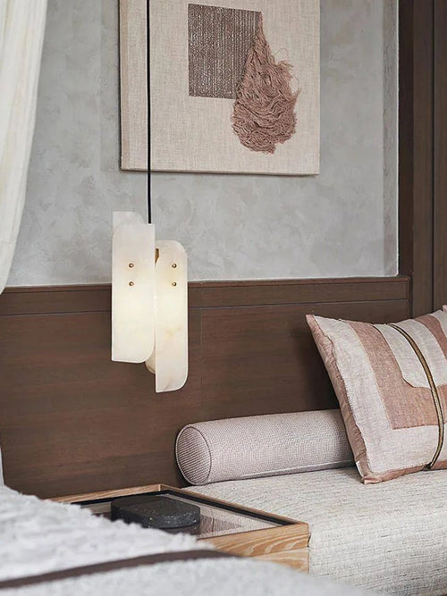 lustre moderne en marbre naturel au design minimaliste - vue 5 sur 7
