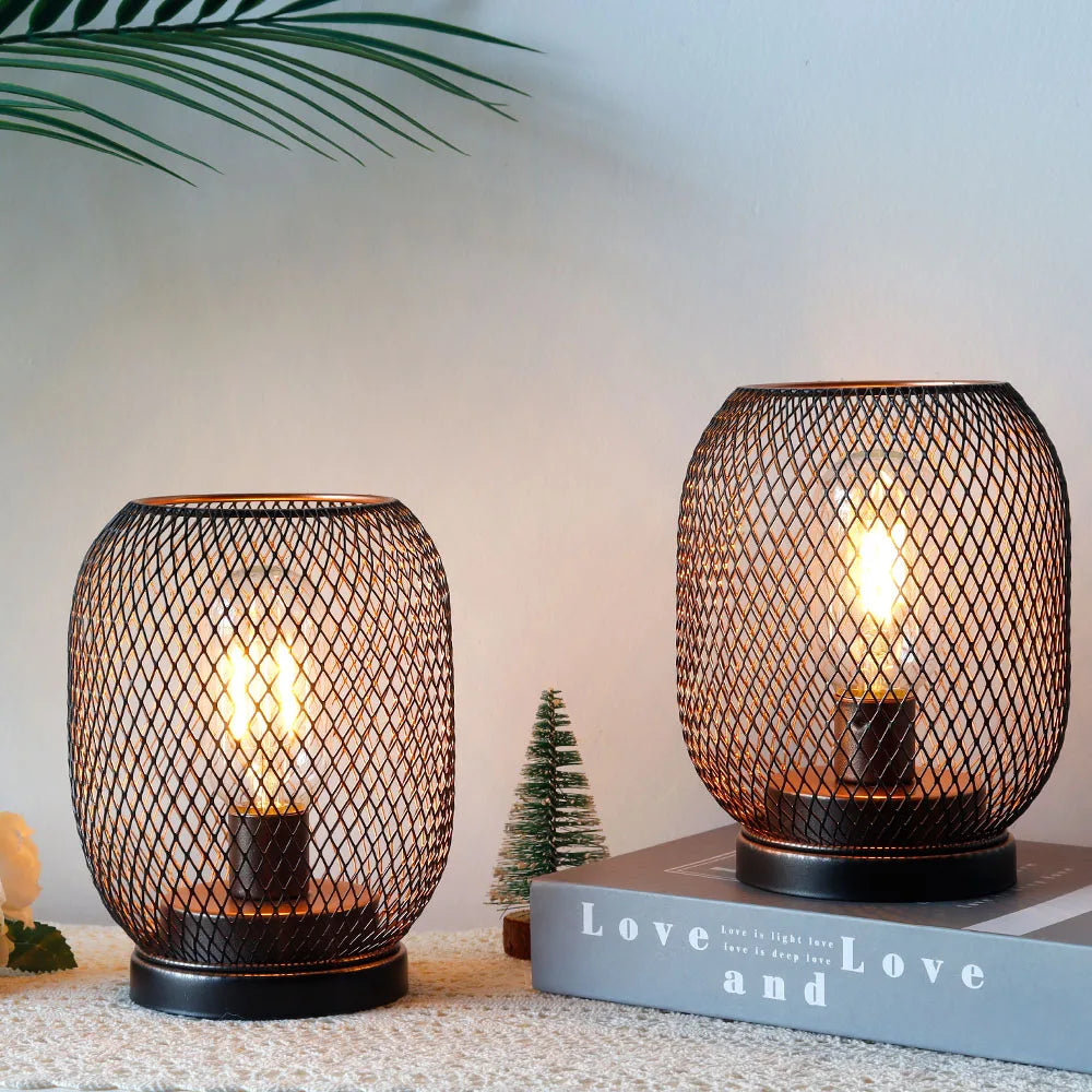 lot de 2 lampes de table rondes sans fil décoration mariage fête intérieur - vue 3 sur 9