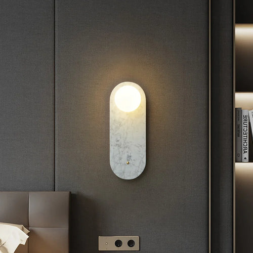 applique murale foyer luxe marbre blanc vert hôtel - vue 5 sur 8