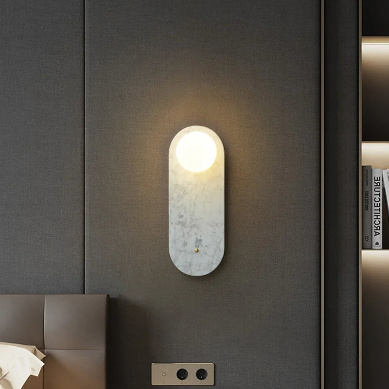 applique murale foyer luxe marbre blanc vert hôtel - vue 4 sur 8
