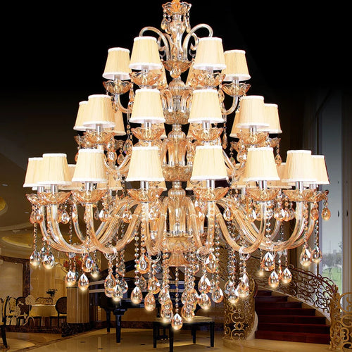 lustre moderne en chrome en cristal pour éclairage de luxe - vue 2 sur 10