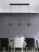 lustre moderne en fer noir pour décoration intérieure élégante