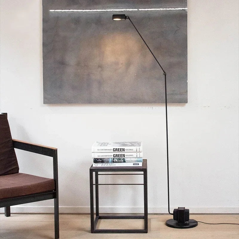 lampadaire moderne au design italien avec bras pivotant ajustable - vue 3 sur 14