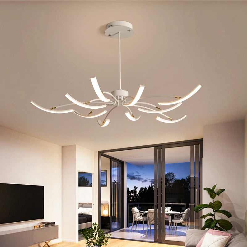 lustre led moderne éclairage intérieur lampes luminaires - vue 3 sur 18