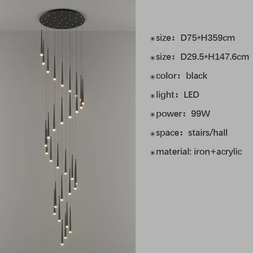 lustre moderne à led pour décoration d'intérieur haut de gamme - vue 10 sur 22