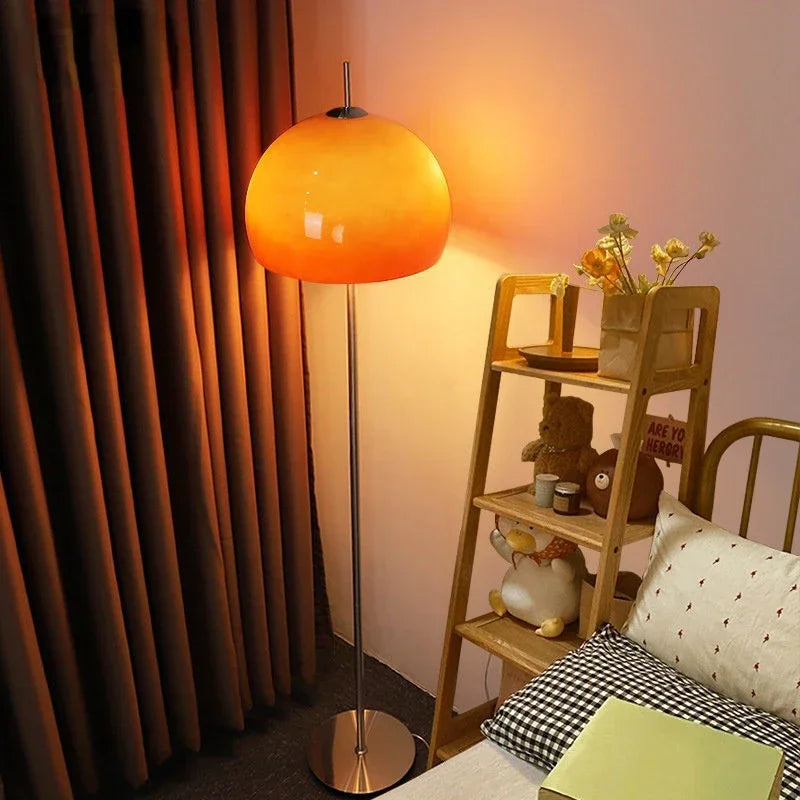 Lampe de Table rétro Vintage en verre champignon Orange - vue 2 sur 8