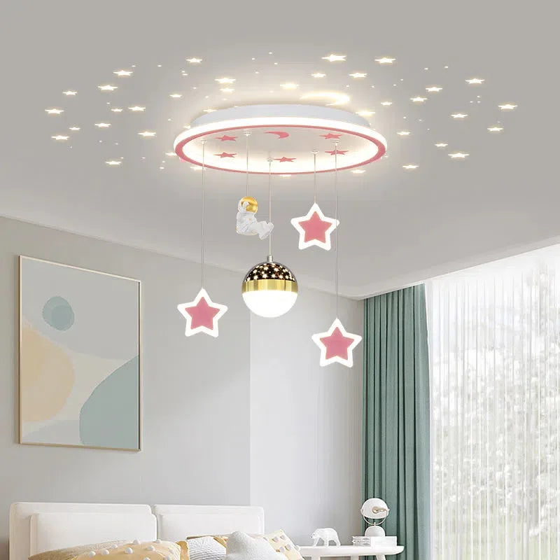 LED moderne créatif étoile suspension lumières enfants chambre lustre chambre salle d'étude maison dessin animé chambre d'enfants luminaires - vue 20 sur 21