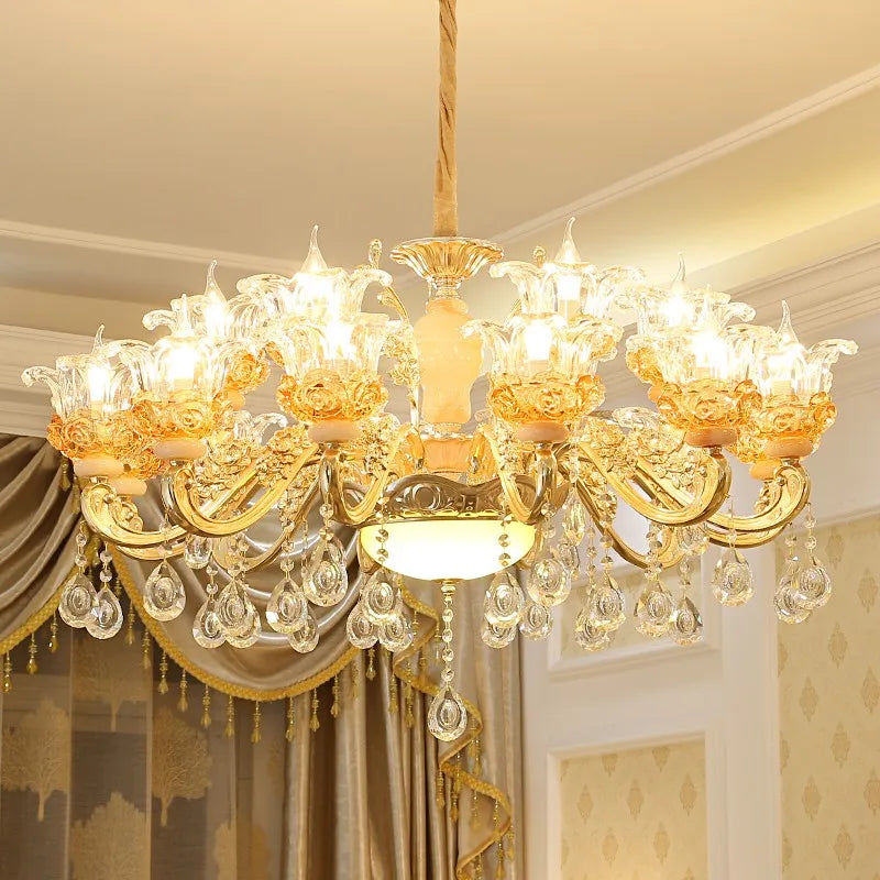 lustre de luxe en cristaux pour décoration élégante créative - vue 5 sur 21
