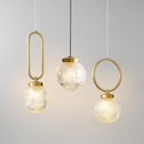 lampe suspendue moderne en cuivre avec cordon en verre réglable