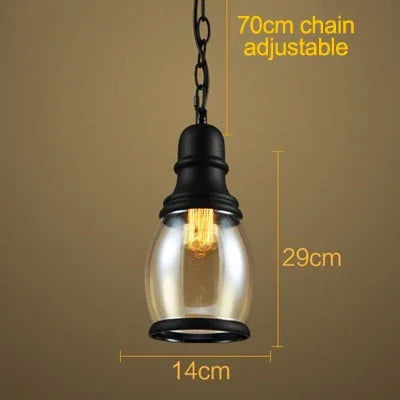 suspension industrielle rétro en verre ambré avec corde de chanvre - vue 6 sur 6