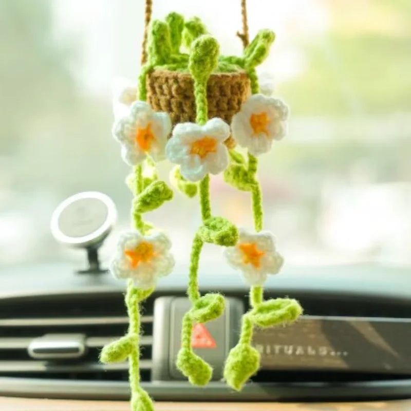 crochet suspendu créatif pour décoration de voiture plante en pot - vue 4 sur 34