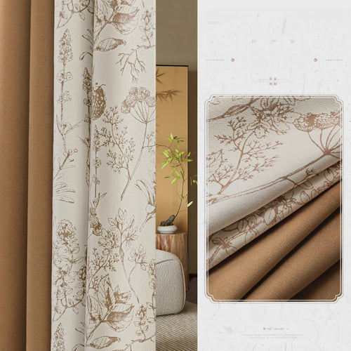 Rideau style chinois floral pour salon chambre - vue 8 sur 9