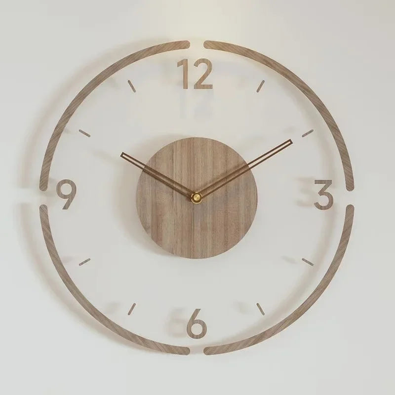 montre murale luxe en bois design moderne silencieuse quartz créative - vue 11 sur 11