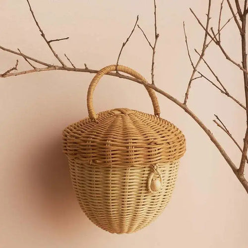 panier en rotin mignon pour pique-nique et décoration enfants - vue 9 sur 9