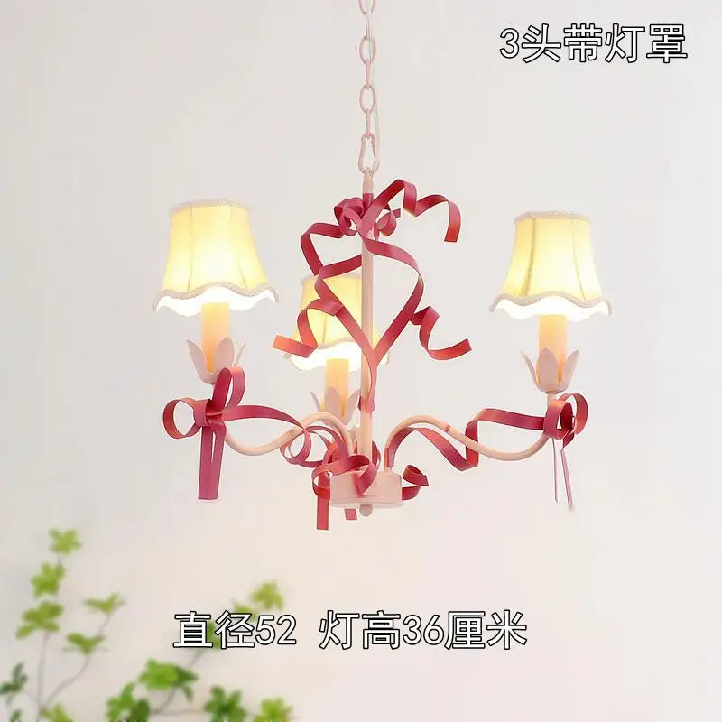 lustre mignon pour enfants éclairage suspendu avec nœud décoratif - vue 8 sur 14