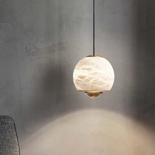 suspension LED en marbre naturel espagnol idéale pour bar et restaurant - vue 2 sur 6